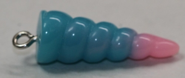 1 Einhorn-Horn 24,9 x 9,3 mm blau rosa