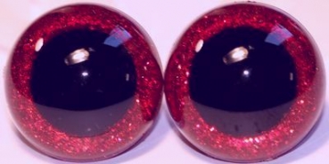 1 Paar Sicherheitsaugen Glitter Dunkelrot