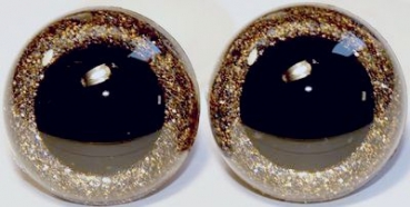 1 Paar Sicherheitsaugen Glitter Antikgold