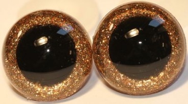 1 Paar Sicherheitsaugen Glitter Dunkelgold