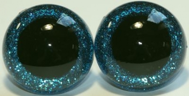 1 Paar Sicherheitsaugen Glitter Blau