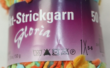 Wolle Gloria Effekt -Strickgarn 50 g 100 % Polyamid Farbe hellgrün orange türkis