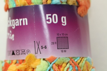 Wolle Gloria Effekt -Strickgarn 50 g 100 % Polyamid Farbe hellgrün orange türkis