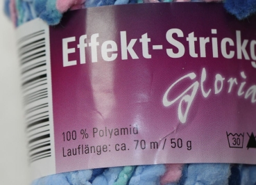 Wolle Gloria Effekt -Strickgarn 50 g 100 % Polyamid Farbe rosa hellblau blau türkis