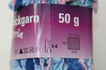 Wolle Gloria Effekt -Strickgarn 50 g 100 % Polyamid Farbe rosa hellblau blau türkis