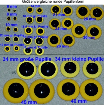 1 Paar Sicherheitsaugen gelb metallic