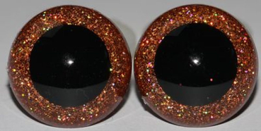 Preview: Sicherheitsaugen Glitter Holo irisierend Orange 2