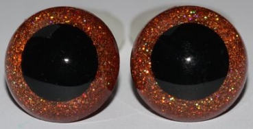 1 Paar Sicherheitsaugen Glitter Holo irisierend Kupfer