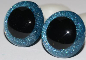 Preview: Sicherheitsaugen Glitter Holo irisierend Blau 3