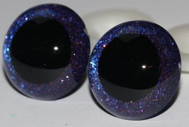 Preview: Glitter Holo irisierend Dunkelblau Sicherheitsaugen 3