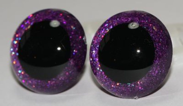 Preview: Sicherheitsaugen Glitter Holo irisierend Deep Purple 3