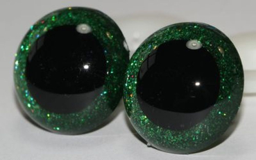 Preview: Sicherheitsaugen Glitter Holo irisierend Grün 3