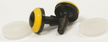 1 Paar 14 mm Sicherheitsaugen Comic Ball gelb schwarz