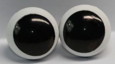 1 Paar 22 mm Sicherheitsaugen Comic Ball weiß schwarz "schielend"