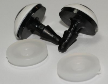 1 Paar 16 mm Sicherheitsaugen Comic Ball weiß schwarz