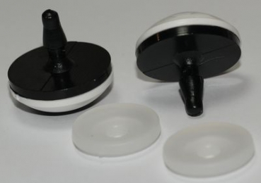 1 Paar 24 mm Sicherheitsaugen Comic Ball weiß schwarz