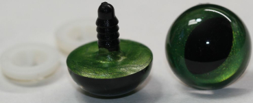 Preview: 1 Paar Katzenaugen Drachenaugen Sicherheitsaugen goldgrün metallic