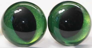 Preview: 1 Paar Katzenaugen Drachenaugen Sicherheitsaugen goldgrün metallic