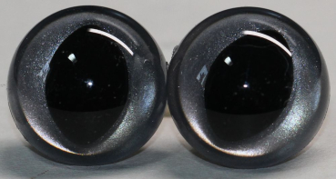Preview: 1 Paar Katzenaugen Drachenaugen Sicherheitsaugen silber metallic