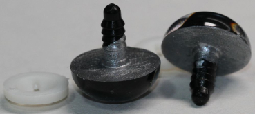 Preview: 1 Paar Katzenaugen Drachenaugen Sicherheitsaugen silber metallic