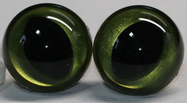 Preview: 1 Paar Katzenaugen Drachenaugen Sicherheitsaugen olivgrün metallic