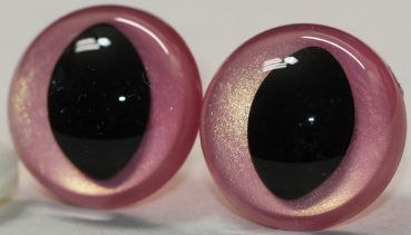 Preview: 1 Paar Katzenaugen Drachenaugen Sicherheitsaugen neon pink metallic
