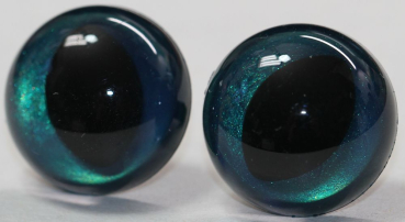 Preview: 1 Paar Katzenaugen Drachenaugen Sicherheitsaugen türkisgrün metallic