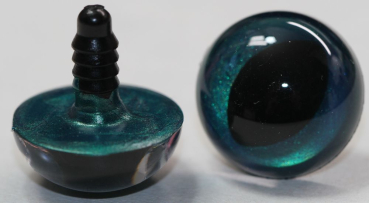 Preview: 1 Paar Katzenaugen Drachenaugen Sicherheitsaugen türkisgrün metallic