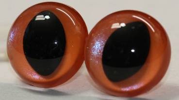 Preview: 1 Paar Katzenaugen Drachenaugen Sicherheitsaugen orange metallic
