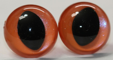 Preview: 1 Paar Katzenaugen Drachenaugen Sicherheitsaugen orange metallic