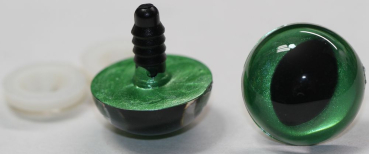Preview: 1 Paar Katzenaugen Drachenaugen Sicherheitsaugen apfelgrün metallic