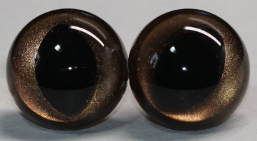 Preview: 1 Paar Katzenaugen Drachenaugen Sicherheitsaugen braun metallic