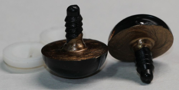 Preview: 1 Paar Katzenaugen Drachenaugen Sicherheitsaugen braun metallic