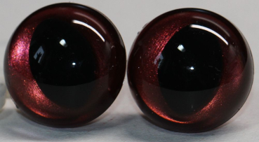 Preview: 1 Paar Katzenaugen Drachenaugen Sicherheitsaugen weinrot metallic