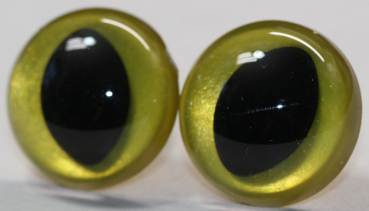Preview: 1 Paar Katzenaugen Drachenaugen Sicherheitsaugen gelb metallic