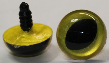 Preview: 1 Paar Katzenaugen Drachenaugen Sicherheitsaugen gelb metallic