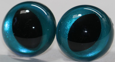 Preview: 1 Paar Katzenaugen Drachenaugen Sicherheitsaugen aqua metallic