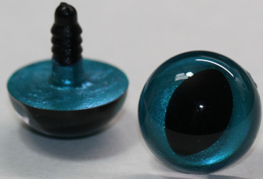 Preview: 1 Paar Katzenaugen Drachenaugen Sicherheitsaugen aqua metallic