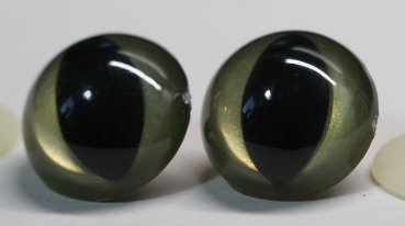 1 Paar Katzenaugen Drachenaugen 30 mm Sicherheitsaugen Citrine gold metallic