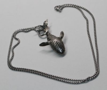 Preview: Kette silbern mit Anhänger Wal