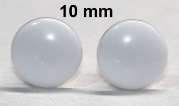 1 Paar Sicherheitsaugen 10 mm Knopfaugen weiß durchgefärbt rund
