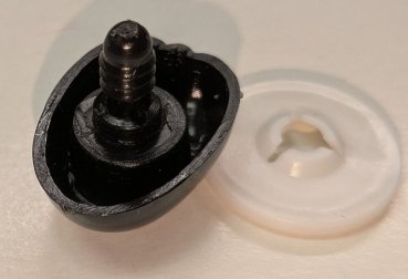 Preview: Sicherheitsnase 21 mm x 29 mm Koala hart schwarz glatt mit Sicherheitsscheibe  2