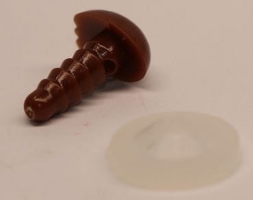 Sicherheitsnase 7 mm x 9 mm Koala hart braun glänzend mit Sicherheitsscheibe