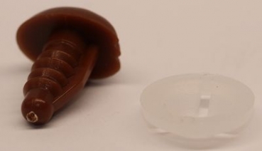 Sicherheitsnase 9 mm x 13 mm Koala hart braun glänzend mit Sicherheitsscheibe