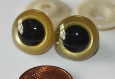 Preview: 1 Paar Sicherheitsaugen Gold metallic