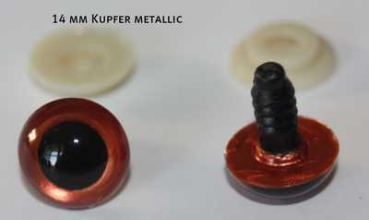 Preview: 1 Paar Sicherheitsaugen Kupfer dunkel metallic