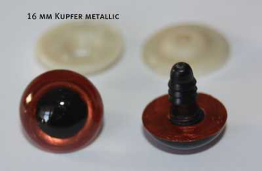 Preview: 1 Paar Sicherheitsaugen Kupfer dunkel metallic