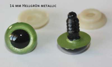 Preview: Sicherheitsaugen Hellgrün metallic 3