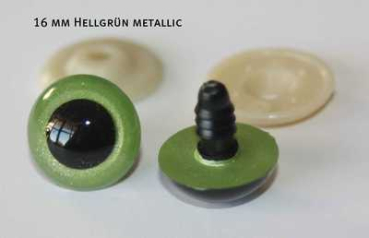 Preview: Sicherheitsaugen Hellgrün metallic 4