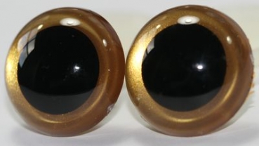 1 Paar Sicherheitsaugen zitronengold metallic